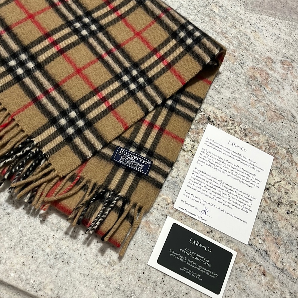 Burberry Mini Classic Check Cashmere Scarf.